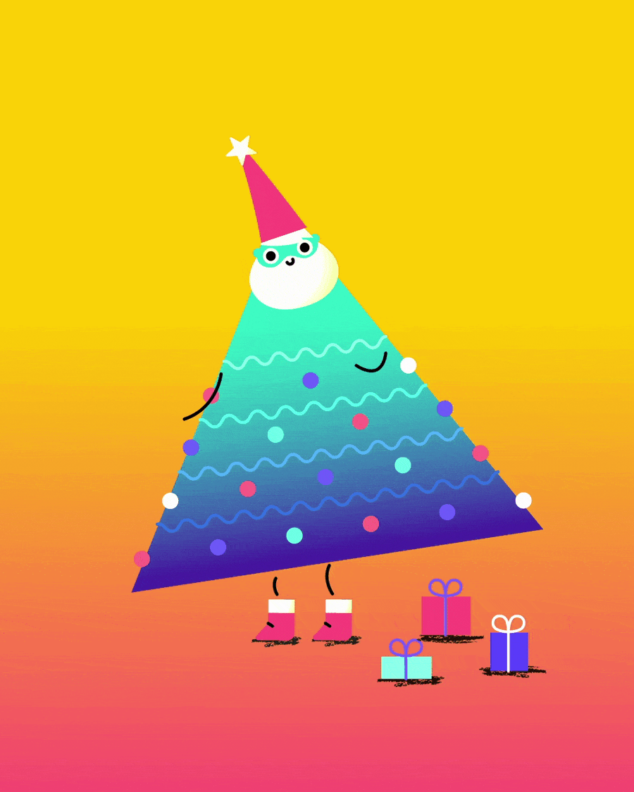 Advent Calendar - You better watch out, you better not cry 🎶 2d animation branding christmas christmas tree design explainer fab design flat design funny gifts gradients illustration motion design motion graphics santa