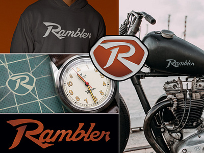 Rambler Lettering - Janus Motorcycles antique badge badge design branding classic emblem graphic design identity lettering logo logo design motorcycle retro shield vintage visual identity wordmark