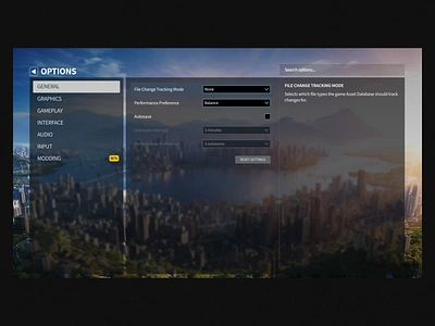 -- Game UI - Cities Skylines II - Options artdirection digitaldesign free lance freelance game game ui landingpage ui uidesign uiux visualdesign