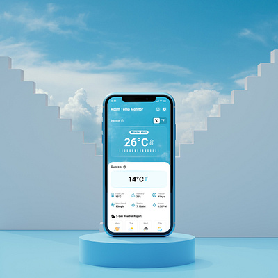 Room Temp Monitor Mobile App app app presentation forecast mobile ui room temperature measure app weather weather app weather forecast weather monitoor app