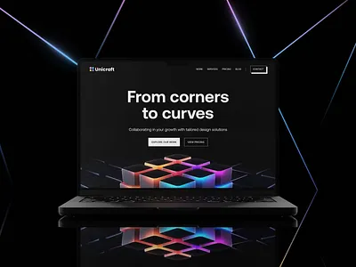 Unicraft Hero Section ai dark design landing landing page startup ui user experience user interface ux web web design website