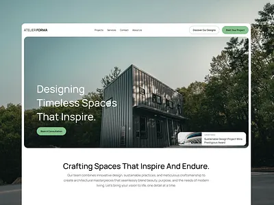 Atelier Forma, an Architecture Company landing page design figma product design ui uiux user experience ux