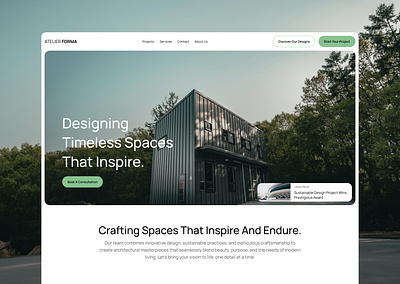 Atelier Forma, an Architecture Company landing page design figma product design ui uiux user experience ux