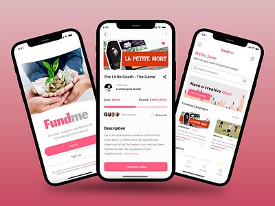 Fundme - Crowdfunding Website app app design blogging campaign charity crowdfunding crowdfunding app design donation finance financial app funding funds humanity mobile mobile ui ui ui design ux ux design