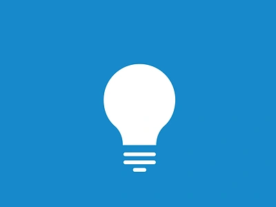 Lightbulb icon after effects blue branding icon illustration illustrator lightbulb svg animation ui vector based