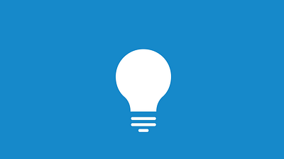 Lightbulb icon after effects blue branding icon illustration illustrator lightbulb svg animation ui vector based