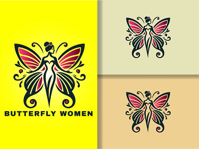 Butterfly Women Logo alcon logo america bird butterfly for sale butterfly women company flight fly flying freedom graphic design illustration outdoor ui ux vector wing wing logo wings women logo