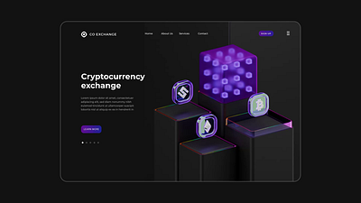 Crypto Spotlight: Blockchain in Motion 3d 3danimation 3ddesign 3dmodeling animation blender3d blockchaindesign cryptoart cryptomotion design graphic design illustration landingpage minimaldesign motion graphics nftart techart ui visualdesign web3