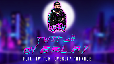 Futuristic City Twitch Overlay futuristic city graphic design illustration logo mascot logo stream pack streaming twitch