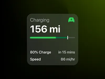 Apple CarPlay Charging Widget apple auto automotive carplay charge charging drive driving electric car icon madewithsketch ui ux widget