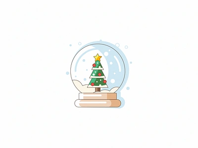 Marry Christmas ball christmas icon illustration lineart new year ornament snow tree vector