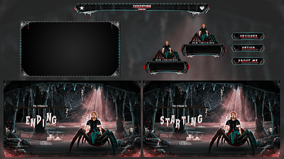 Spider Gaming Overlays graphic design illustration logo mascot logo spider logo stream pack streaming twitch