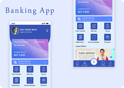 Banking App Home | Fresh & Modern UI account dashboard banking app banking redesign clean ui finance app fintech ui home page design interactive design minimalist design mobile experience modern ui navigation ui