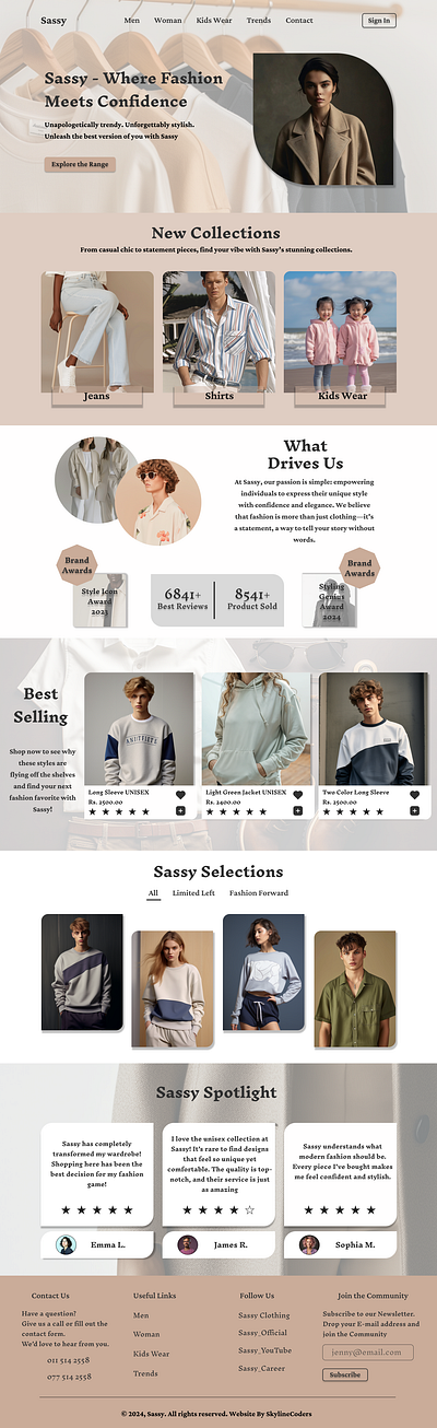 Sassy-Home-Page design fashion figma ui web design