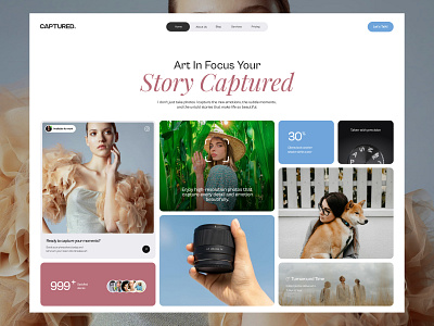 Story Captured Landing Page Design branding landing page design moment captured photographer website photography landing page saas landing page story captured story captured website ui uiux webdesign webflow template