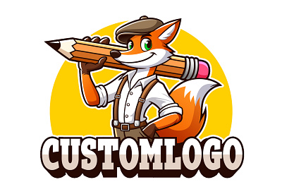 Custom Cartoon Logo of Fox Mascot 2d abrang animal avatar branding cartoon cartoon character cartoon logo character custom logo design fox graphic design illustration logo logo maker mascot mascot logo ui vector