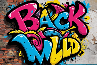 Back Wild - Fun Graffiti Font branding design font sans serif illustration vector