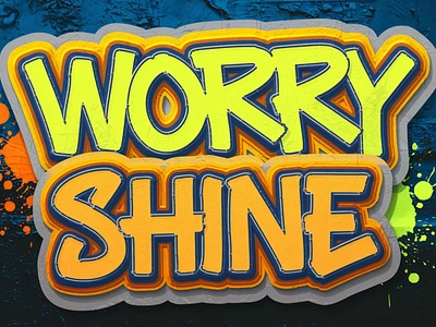 Worry Shine - Layered Graffiti Font font font sans serif graphic design illustration vector