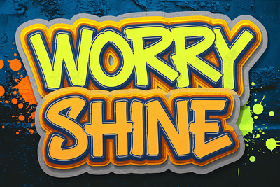 Worry Shine - Layered Graffiti Font font font sans serif graphic design illustration vector