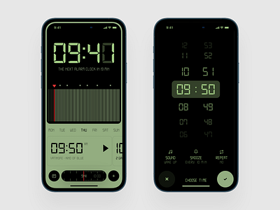 Alarm clock dashboard homepage illustration interface ios iphone mobile ui