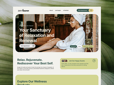 Zen Heaven Spa Landing Page branding dribbble graphic design ui webdesign