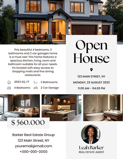 Open House Flyer Design branding flyer graphic design openhouse realestate