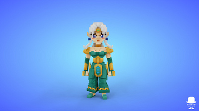 Elf 4 Voxel Character - 3D Lowpoly Fantasy Creature - Game Asset 3d 3d model cartoon character elf fantasy female game art game asset gamedev lowpoly princess solodev stylized unity3d voxedit voxel art woman