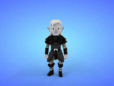 Dark Elf 5 Voxel Character - 3D Lowpoly Fantasy Creature - Game 3d 3d model cartoon character dark elf fantasy game art game asset gamedev lowpoly magical magicavoxel male man stylized voxedit voxel art warrior