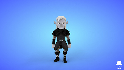 Dark Elf 5 Voxel Character - 3D Lowpoly Fantasy Creature - Game 3d 3d model cartoon character dark elf fantasy game art game asset gamedev lowpoly magical magicavoxel male man stylized voxedit voxel art warrior