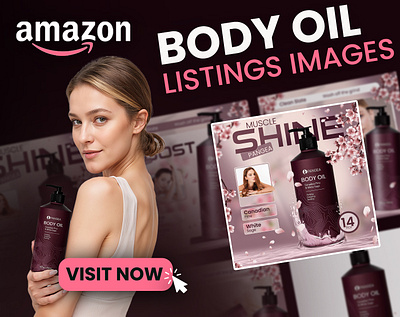 Moisturizing Body Oil – Stunning Amazon Listing Design amazon amazon listings design body oil beauty products design body oil design branding creative design custom amazon layout design design product images ebc ebc design graphic design listings logo product design product optimization product presentation professional amazon listings visual design for products