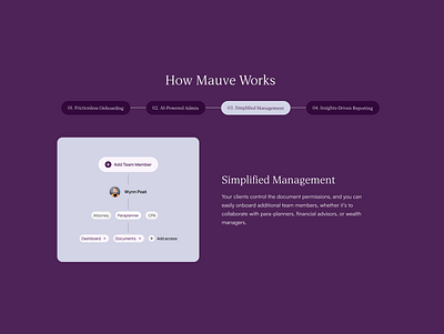 How its work | Mauve SaaS design figma graphic design how its work landing page modern saas tech ui ux uxui violet webdesign website