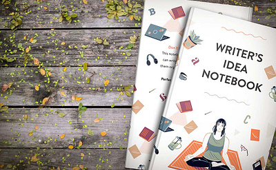 Writer's idea notebook editorial design graphic design notebook