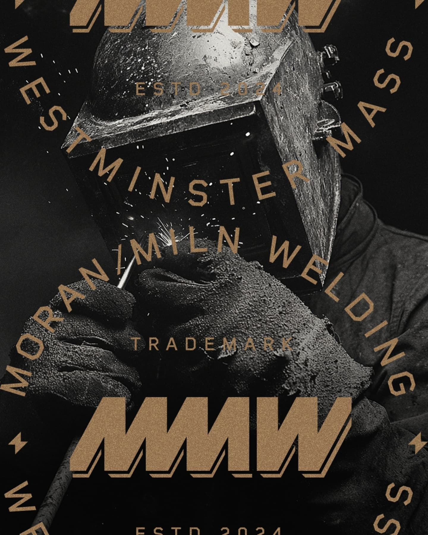 Moran/Miln Welding Rebrand branding craft design gold metal type typography weld welding work