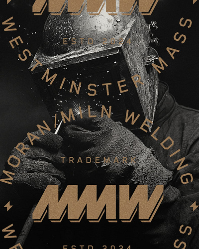 Moran/Miln Welding Rebrand branding craft design gold metal type typography weld welding work