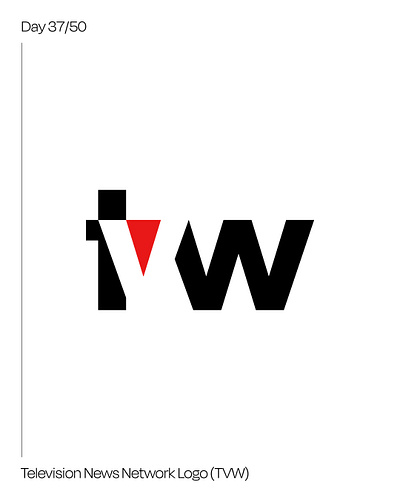 Day 37: Television News Network Logo - TVW #dailylogochallenge brand identity branding dailylogochallenge graphic design logo news channel logo wordmark