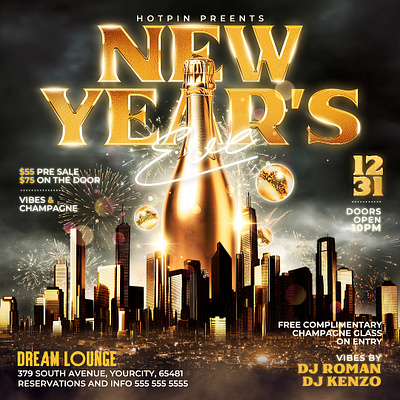 New Year Flyer Template nye party