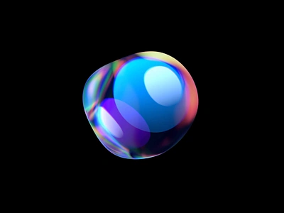 Iridescent bubble 3d abstract animation background blender branding bubble cover design glass holographic iridescent liquid looping motion graphics refraction render shape template