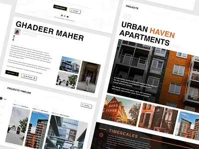 Ghadeer Maher – Modern Architect Portfolio Website architect portfolio architecture website case study design clean layout grid layout interactive design landing page minimalist design modern design personal branding portfolio website professional website project showcase responsive design typography ui design user centred design ux design web design
