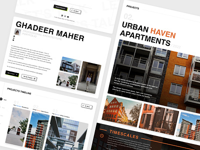 Ghadeer Maher – Modern Architect Portfolio Website architect portfolio architecture website case study design clean layout grid layout interactive design landing page minimalist design modern design personal branding portfolio website professional website project showcase responsive design typography ui design user centred design ux design web design
