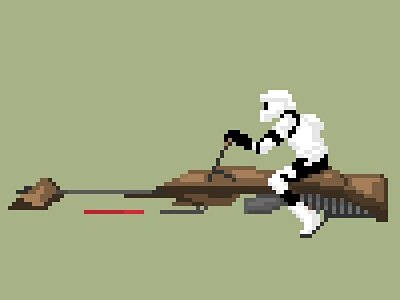 Endor's Speederbike graphic design pixel pixel art science fiction starwars