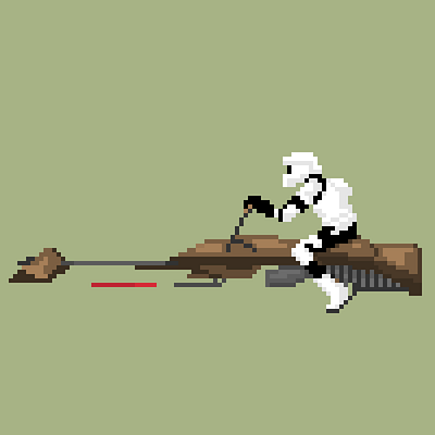 Endor's Speederbike graphic design pixel pixel art science fiction starwars