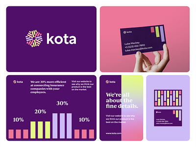 Kota Direction 7 blue branding branding and identity business card color palette data data viz data vizualization design digital graphic design identity logo logo design modern print print design red tech yellow