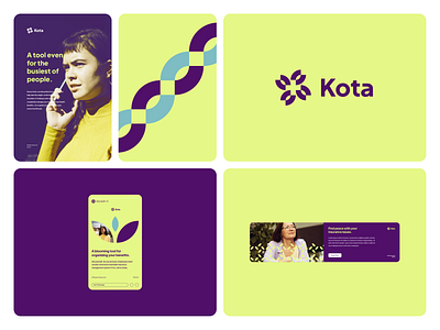 Kota Direction 12 banner branding branding and identity color palette design design agency designer graphic design identity insurance layout logo logo design modern pattern social media tech texture type yellow