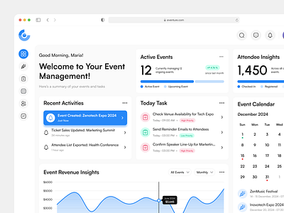 Eventure - Event Management Dashboard dashboard dashboard design design event event management management schedule task ui ui design ux website website design