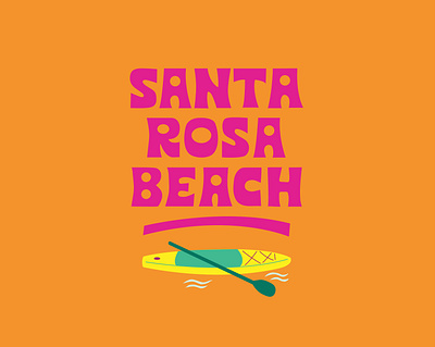 Santa Rosa Beach Lettering for Visit Florida adventure beach branding florida illustration lettering nature ocean outdoors paddle board santa rosa beach sports spring break tourism travel vacation water sports