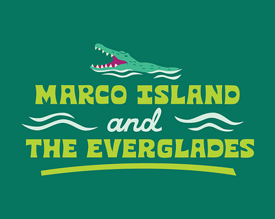 Marco Island & The Everglades Lettering for Visit Florida adventure alligator beach branding crocodile everglades florida gator illustration lettering marco island national park nature ocean outdoors swamp tourism travel