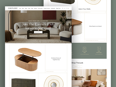 Castlery: Modern Furniture Store Online dribbble furnituredesign landing page modernfurniture onlineshopping ui uiux ux uxdesign webdesign