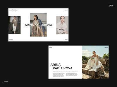 Model agency website design fashion model ui ux web