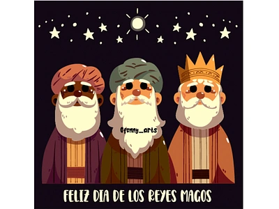 Illustration of Reyes Magos Background celebration character christmas crown culture decoration event festival holiday january king magi men moon seasonal spanish star symbol tradition wise