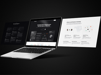 Website Design UI for Agencies agencies dark mode design elegant labtop mockup modern ui ux web design web development